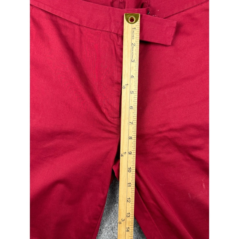 Vintage Y2K Merona Women's Red Stretch Straight Leg Dress Pants Size 4 Mid Rise - Picture 12 of 14